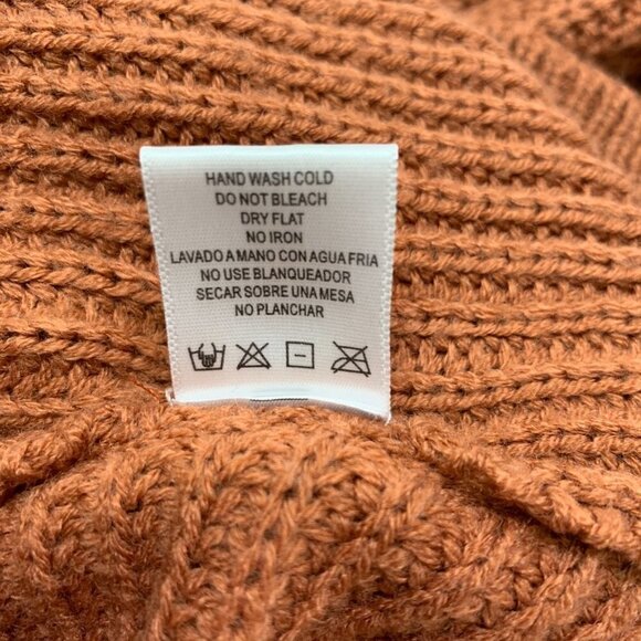 Love Tree V-Neck Knit Sweater With Rear Knot - Rust Orange, Acrylic, Size Medium - Picture 6 of 6